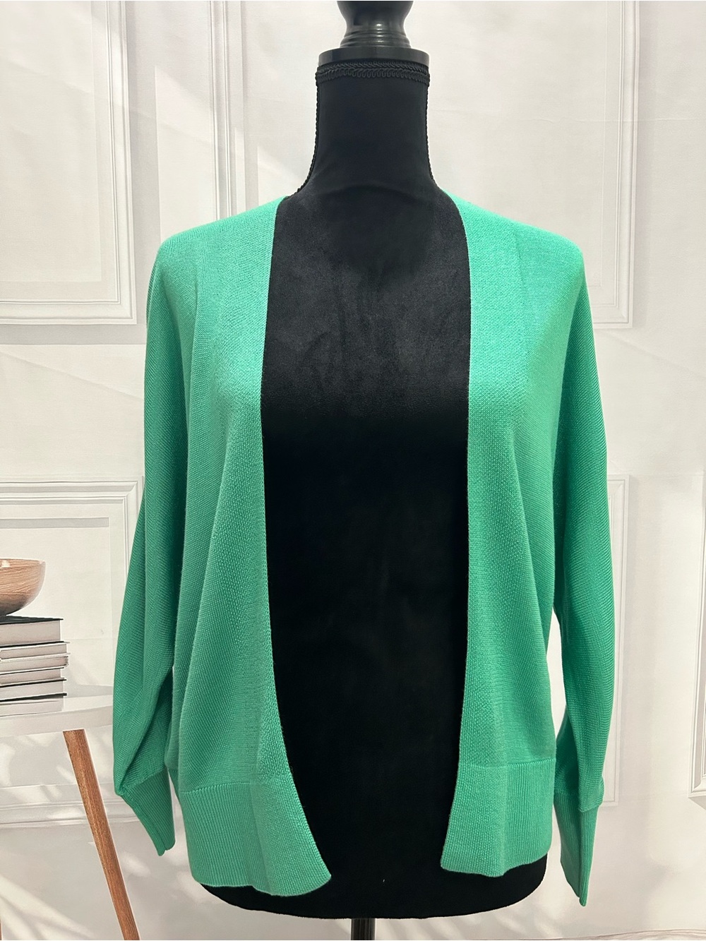 LOFT Cardigan Sweater Green Open Front XS